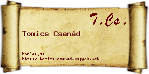 Tomics Csanád névjegykártya